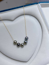 Load image into Gallery viewer, LUOWEND 18K Yellow Gold Tatihi Black Pearl Necklace for Women