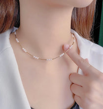 Load image into Gallery viewer, LUOWEND 18K Yellow Gold Natural Akoya Pear Necklace for Women