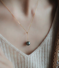 Load image into Gallery viewer, LUOWEND 18K Yellow Gold Natural Tahiti Pearl Necklace for Women