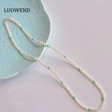 Load image into Gallery viewer, LUOWEND Natural Feshwater Pear Necklace for Women