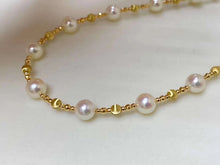 Load image into Gallery viewer, LUOWEND 18K Yellow Gold Natural Pearl Necklace for Women