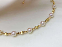Load image into Gallery viewer, LUOWEND 18K Yellow Gold Natural Pearl Necklace for Women