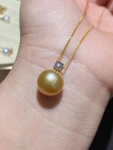 Load image into Gallery viewer, LUOWEND 18K Yellow Gold Natural Gold Pearl Necklace for Women