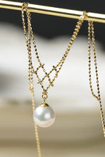 Load image into Gallery viewer, LUOWEND 18K Yellow Gold Natural Pearl Necklace for Women