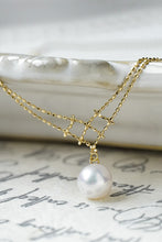 Load image into Gallery viewer, LUOWEND 18K Yellow Gold Natural Pearl Necklace for Women