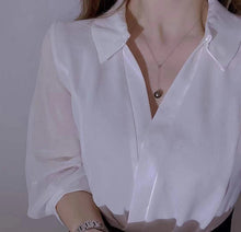 Load image into Gallery viewer, LUOWEND 18K White Gold Natutral Pear Necklace for Women