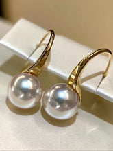 Load image into Gallery viewer, LUOWEND 18K Yellow Gold Real Natural Akoya Pearl Earrings for Women