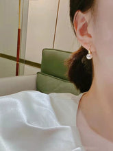Load image into Gallery viewer, LUOWEND 18K Yellow Gold Real Natural Akoya Pearl Earrings for Women