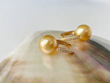 Load image into Gallery viewer, LUOWEND 18K Yellow Gold Real Natural Gold Pearl Earrings for Women