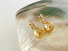 Load image into Gallery viewer, LUOWEND 18K Yellow Gold Real Natural Gold Pearl Earrings for Women