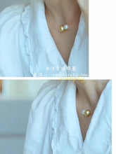 Load image into Gallery viewer, LUOWEND 18K Yellow Gold Pearl Necklace for Women