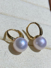 Load image into Gallery viewer, LUOWEND 18K Yellow Gold Real Natural Akoya Pearl Earrings for Women