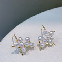 Load image into Gallery viewer, LUOWEND 18K Yellow Gold Real Natural Freshwater Pearl Earrings for Women