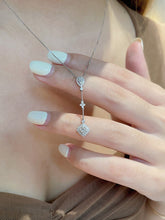 Load image into Gallery viewer, LUOWEND 18K White Gold Real Natural Diamond Pendant Necklace for Women