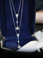 Load image into Gallery viewer, LUOWEND 18K White Gold Real Natural Diamond Pendant Necklace for Women