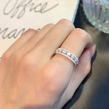 Load image into Gallery viewer, LUOWEND 18K White Gold Real Natural Diamond Ring for Women