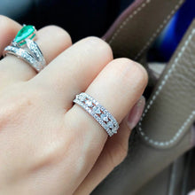 Load image into Gallery viewer, LUOWEND 18K White Gold Real Natural Diamond Ring for Women