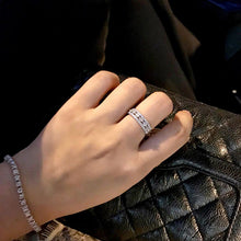 Load image into Gallery viewer, LUOWEND 18K White Gold Real Natural Diamond Ring for Women