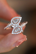 Load image into Gallery viewer, LUOWEND 18K White Gold Natural Diamond Ring for Women