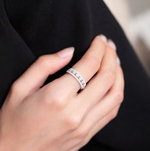 Load image into Gallery viewer, LUOWEND 18K White Gold Real Natural Diamond Ring for Women
