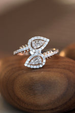 Load image into Gallery viewer, LUOWEND 18K White Gold Natural Diamond Ring for Women