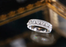 Load image into Gallery viewer, LUOWEND 18K White Gold Real Natural Diamond Ring for Women