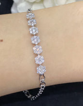 Load image into Gallery viewer, LUOWEND 18K White Gold Real Natural Diamond Bracelet for Women