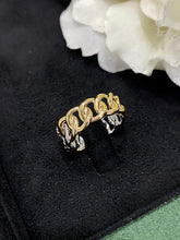 Load image into Gallery viewer, LUOWEND 18K White and Yellow Gold Real Natural Diamond Ring for Women