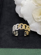 Load image into Gallery viewer, LUOWEND 18K White and Yellow Gold Real Natural Diamond Ring for Women