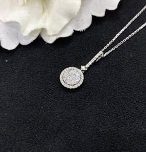 Load image into Gallery viewer, LUOWEND 18K White Gold Real Natural Diamond Pendant Necklace for Women