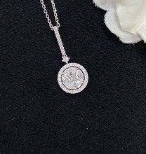 Load image into Gallery viewer, LUOWEND 18K White Gold Real Natural Diamond Pendant Necklace for Women