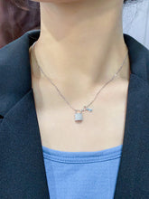 Load image into Gallery viewer, LUOWEND 18K White Gold Real Natural Diamond Pendant Necklace for Women