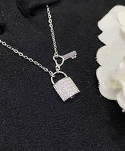 Load image into Gallery viewer, LUOWEND 18K White Gold Real Natural Diamond Pendant Necklace for Women