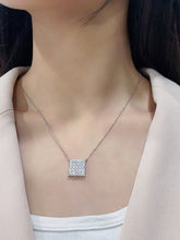 Load image into Gallery viewer, LUOWEND 18K White Gold Real Natural Diamond Pendant Necklace for Women