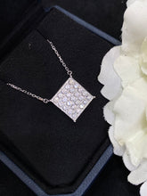 Load image into Gallery viewer, LUOWEND 18K White Gold Real Natural Diamond Pendant Necklace for Women