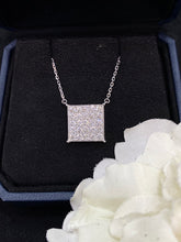 Load image into Gallery viewer, LUOWEND 18K White Gold Real Natural Diamond Pendant Necklace for Women