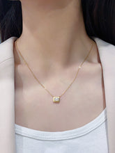 Load image into Gallery viewer, LUOWEND 18K Yellow Gold Real Natural Diamond Pendant Necklace for Women
