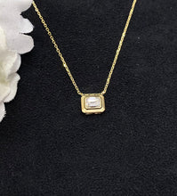 Load image into Gallery viewer, LUOWEND 18K Yellow Gold Real Natural Diamond Pendant Necklace for Women