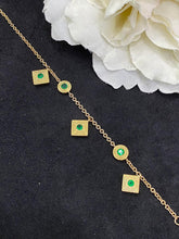 Load image into Gallery viewer, LUOWEND 18K Yellow Gold Real Natural Ruby or Emerald Gemstone Bracelet for Women