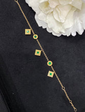 Load image into Gallery viewer, LUOWEND 18K Yellow Gold Real Natural Ruby or Emerald Gemstone Bracelet for Women