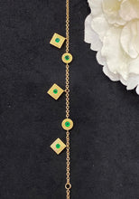 Load image into Gallery viewer, LUOWEND 18K Yellow Gold Real Natural Ruby or Emerald Gemstone Bracelet for Women