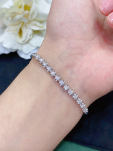 Load image into Gallery viewer, LUOWEND 18K White/Yellow/Rose Gold Real Natural Diamond Bracelet for Women