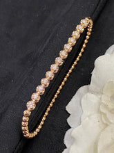 Load image into Gallery viewer, LUOWEND 18K White/Yellow/Rose Gold Real Natural Diamond Bracelet for Women