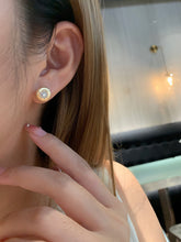 Load image into Gallery viewer, LUOWEND 18K Yellow Gold Real Natural Diamond Stud Earrings for Women
