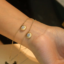 Load image into Gallery viewer, LUOWEND 18K Yellow Gold Real Natural Diamond Bracelet for Women