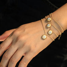 Load image into Gallery viewer, LUOWEND 18K Yellow Gold Real Natural Diamond Bracelet for Women