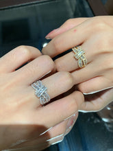 Load image into Gallery viewer, LUOWEND 18K White or Yellow Gold Real Natural Diamond Ring for Women