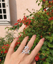 Load image into Gallery viewer, LUOWEND 18K White Gold Natural Diamond Ring for Women