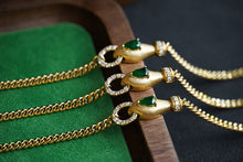 Load image into Gallery viewer, LUOWEND 18K Yellow Gold Real Natural Emerald and Diamond Gemstone Bracelet for Women
