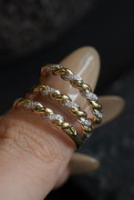 Load image into Gallery viewer, LUOWEND 18K White and Yellow Gold Real Natural Diamond Ring for Women